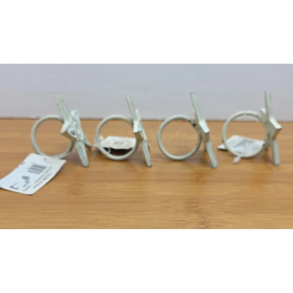The Country House Collection‎ Set of 4 Rustic Cast Iron Star Napkin Ring Holders